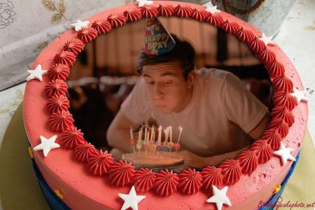 Star Birthday Cake With Photo Frame