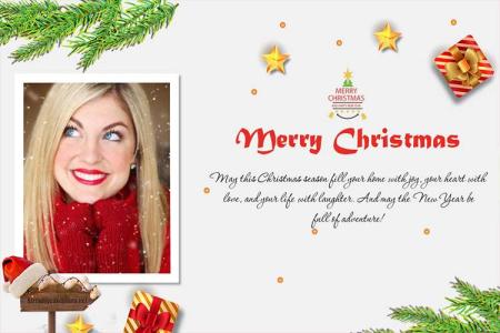 Customize Merry Christmas Photo Frames With Wishes