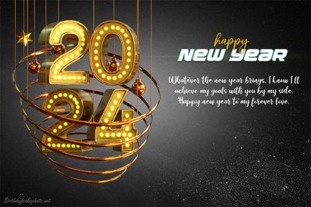 Luxurious Happy New Year 2024 Greeting Card