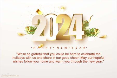 Sparkling New year Greeting Card For 2024
