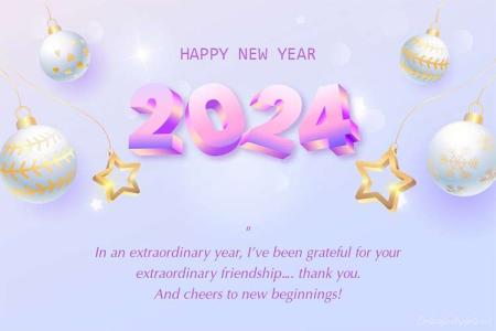 Realistic Happy New Year 2024 Wishes With 3D 2024 Number
