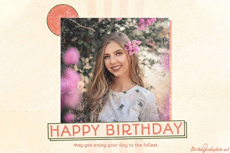 Vintage Happy Birthday Card With Photo Edit