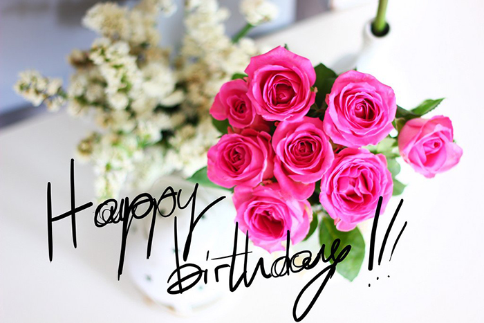 Happy birthday image with beautiful flowers