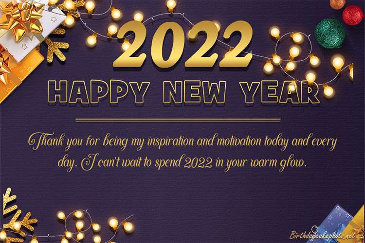 Sparkling New year Greeting Card For 2022