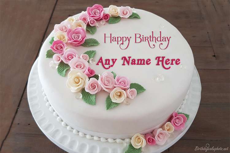 Happy Birthday Flower Rose Cake Images With Name
