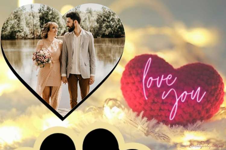 Create Love You Romantic Love Photo Frame With Name