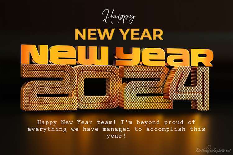 Customize Luxury Golden Number 2024 Happy New Year Card
